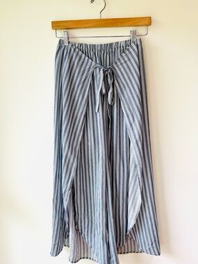 Show Me Your Mumu Limbo Pants in Blue and White Stripes Flowy Vacation Pants M
